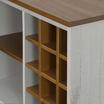 Weinschrank HALDEN mit Weinregalen und Schiebetür Weiß Kiefer