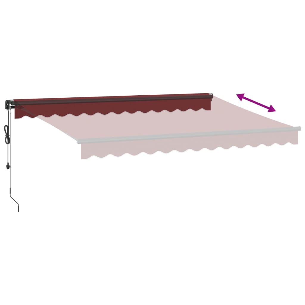 Markise Automatisch mit LEDs Weinrot 350x250 cm