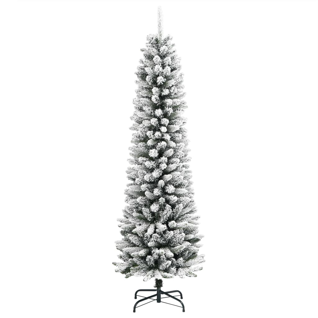 Künstlicher Weihnachtsbaum Schlank mit Schnee 120 cm PVC & PE