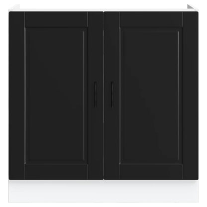 Spülenunterschrank Porto Schwarz 80x46x81,5 cm Holzwerkstoff