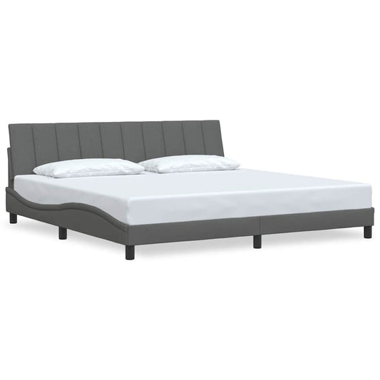 Bettgestell ohne Matratze "Hanko" Dunkelgrau 200x200 cm Stoff