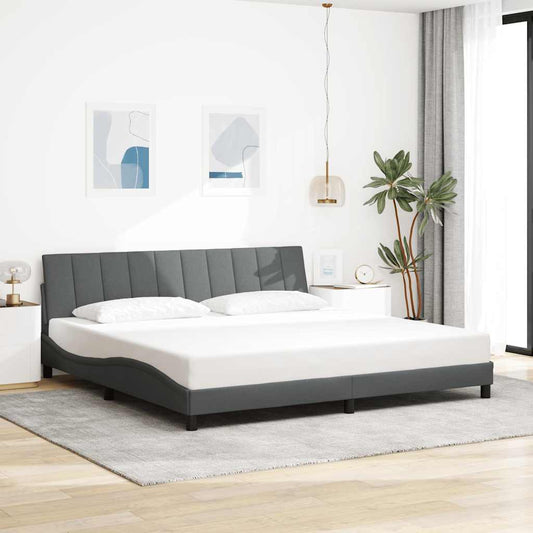 Bettgestell ohne Matratze "Hanko" Dunkelgrau 200x200 cm Stoff