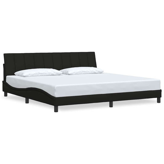 Bettgestell ohne Matratze "Hanko" Schwarz 200x200 cm Stoff