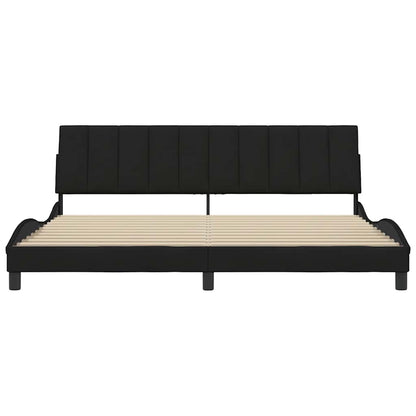 Bettgestell ohne Matratze "Hanko" Schwarz 200x200 cm Stoff