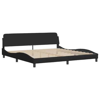 Bettgestell ohne Matratze "Hanko" Schwarz 200x200 cm Stoff