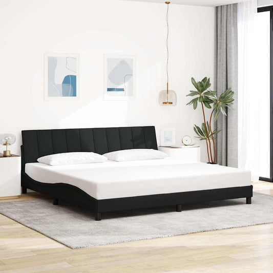 Bettgestell ohne Matratze "Hanko" Schwarz 200x200 cm Stoff
