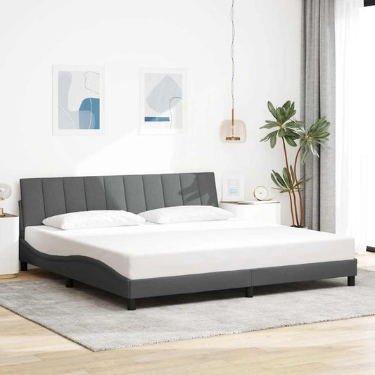 Bettgestell ohne Matratze "Hanko" Dunkelgrau 200x200 cm Stoff