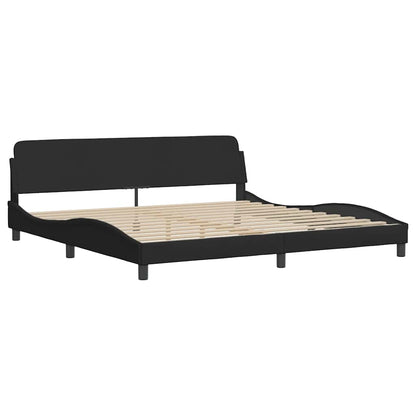 Bettgestell ohne Matratze "Hanko" Schwarz 200x200 cm Stoff