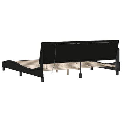 Bettgestell ohne Matratze "Hanko" Schwarz 200x200 cm Stoff