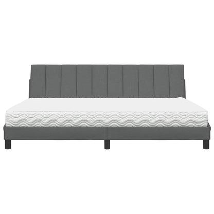 Bett mit Matratze "Hanko" Dunkelgrau 200x200 cm Stoff