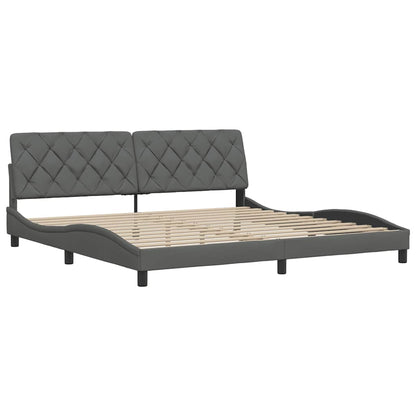 Bettgestell ohne Matratze Dunkelgrau 200x200 cm Stoff