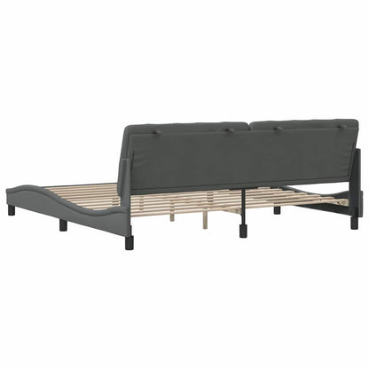 Bettgestell ohne Matratze Dunkelgrau 200x200 cm Stoff