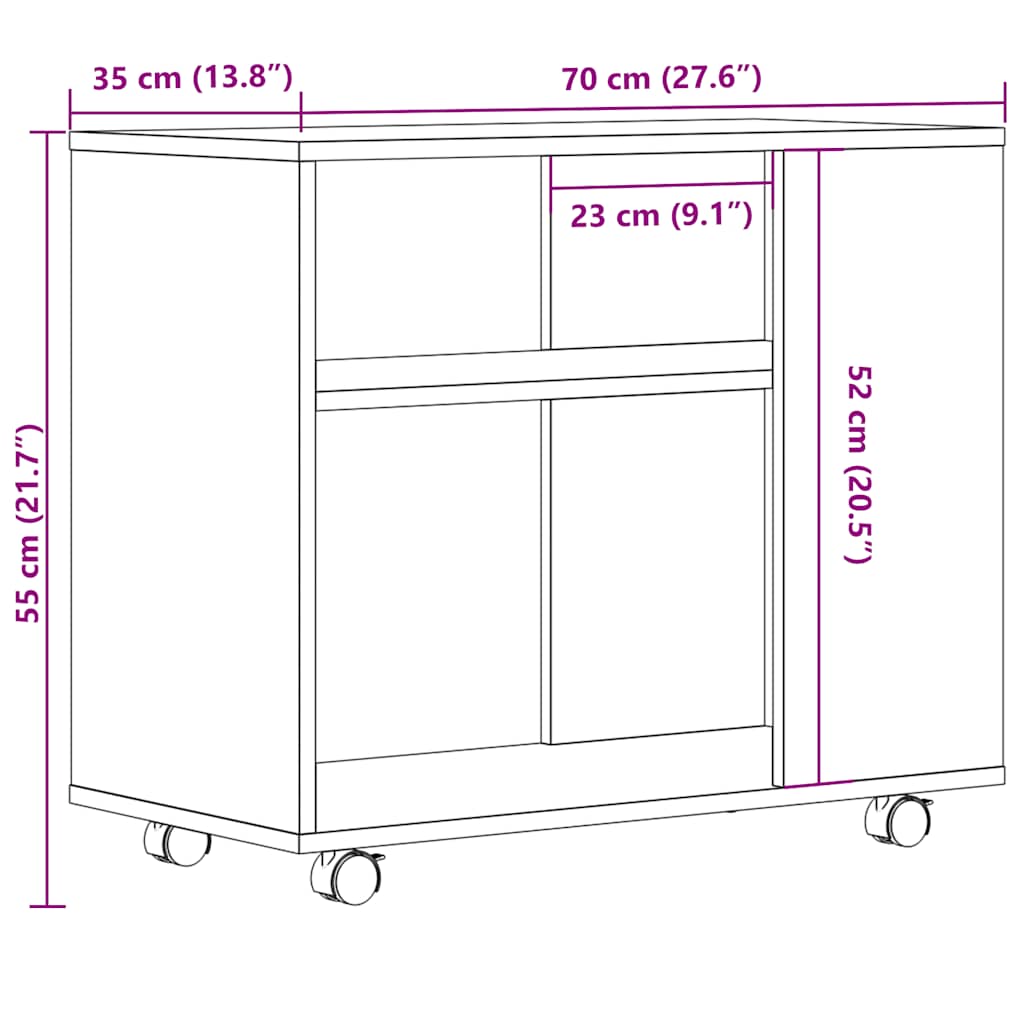 Beistelltisch Artisan-Eiche 70x35x55 cm Holzwerkstoff