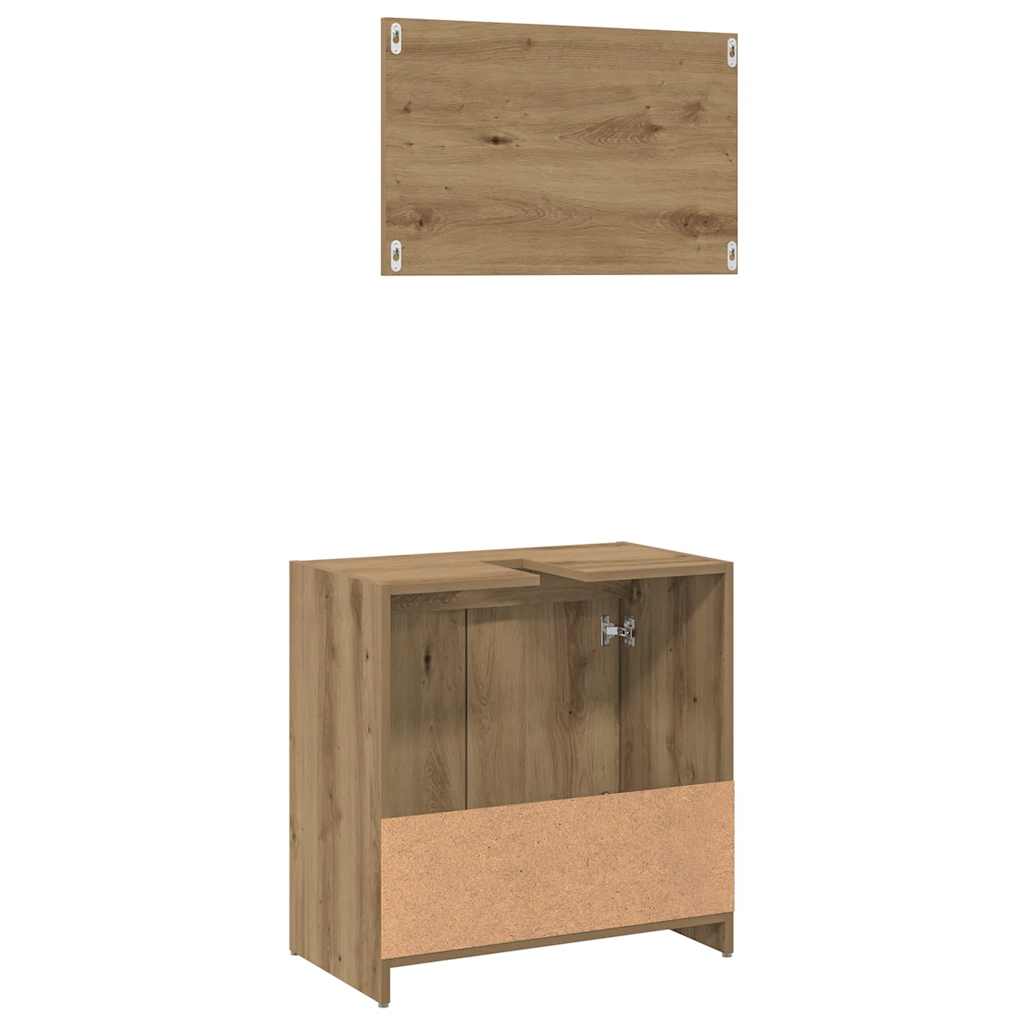 2-tlg. Badmöbel-Set Artisan-Eiche Holzwerkstoff