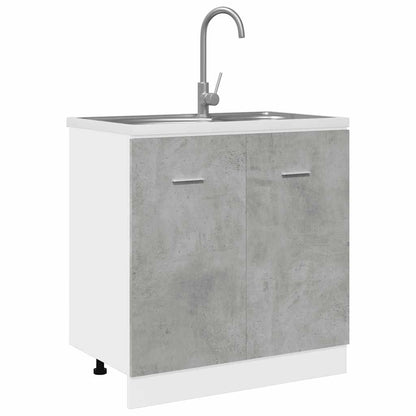 Spülenunterschrank Lyon Betongrau 80x46x81,5 cm Holzwerkstoff
