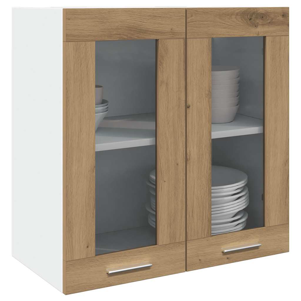 Küchen-Wandschrank mit Glastüren Artisan-Eiche 60x31x60 cm