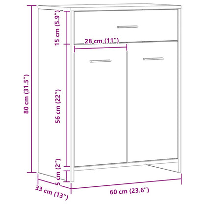 Badschrank Artisan-Eiche 60x33x80 cm Holzwerkstoff