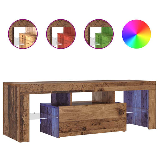 TV-Schrank mit LED Altholz-Optik 120x36,5x40 cm Holzwerkstoff