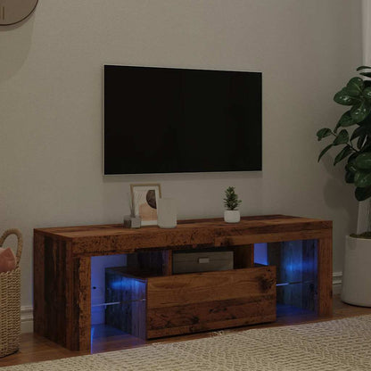 TV-Schrank mit LED Altholz-Optik 120x36,5x40 cm Holzwerkstoff