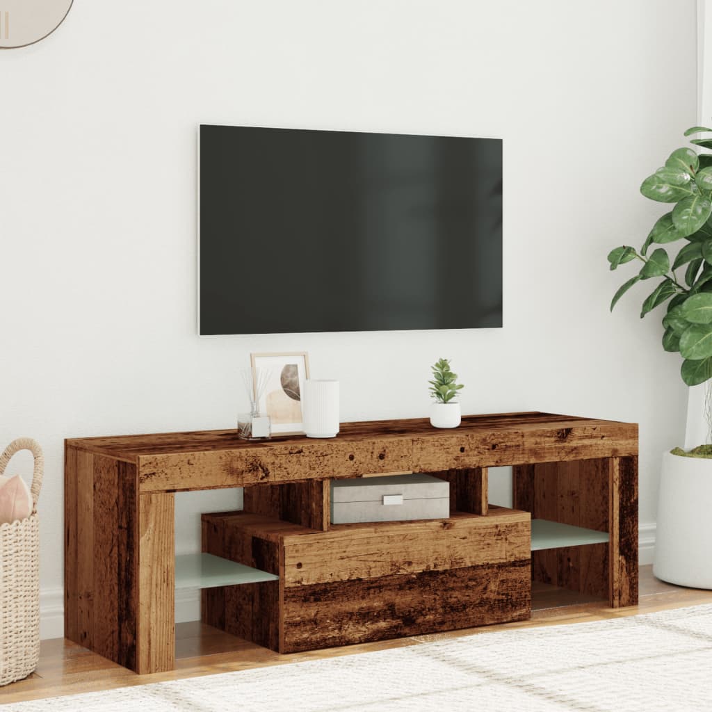 TV-Schrank mit LED Altholz-Optik 120x36,5x40 cm Holzwerkstoff