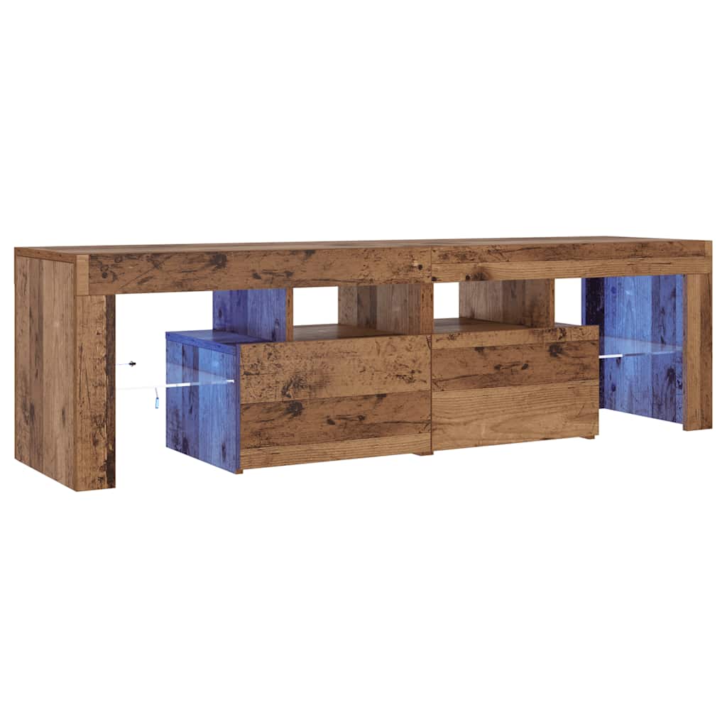 TV-Schrank mit LED Altholz-Optik 140x36,5x40 cm Holzwerkstoff