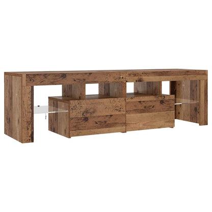 TV-Schrank mit LED Altholz-Optik 140x36,5x40 cm Holzwerkstoff