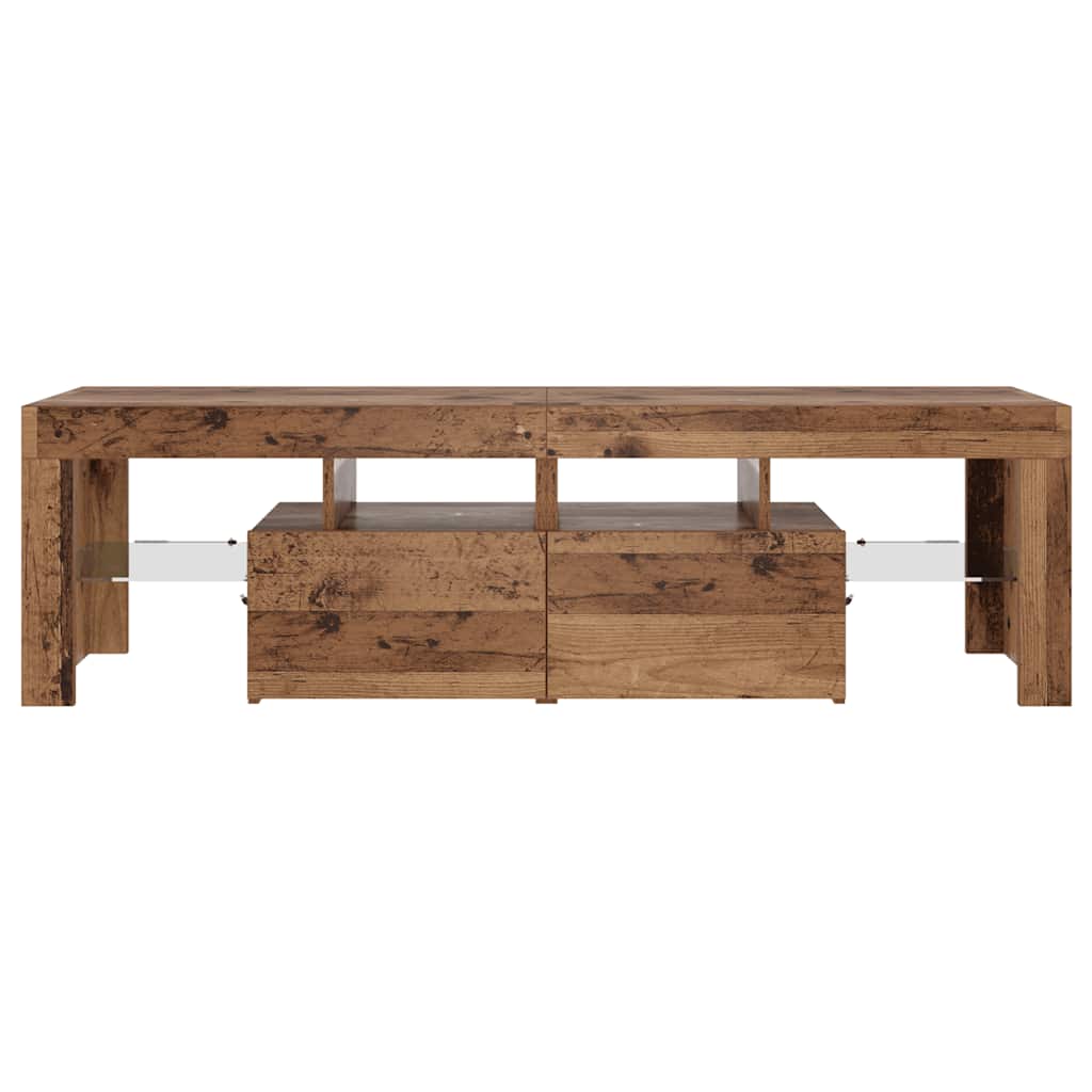 TV-Schrank mit LED Altholz-Optik 140x36,5x40 cm Holzwerkstoff
