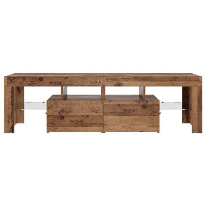TV-Schrank mit LED Altholz-Optik 140x36,5x40 cm Holzwerkstoff
