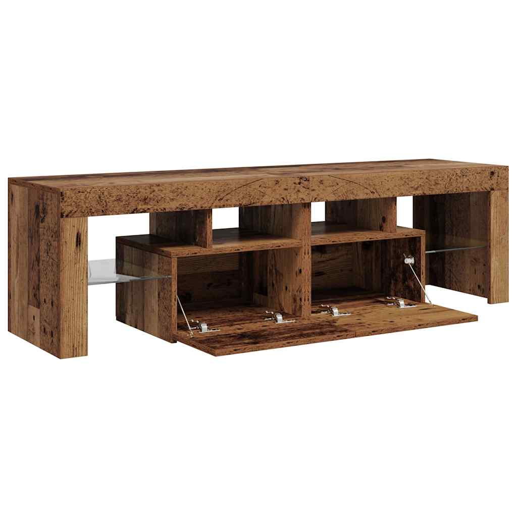 TV-Schrank mit LED Altholz-Optik 140x36,5x40 cm Holzwerkstoff