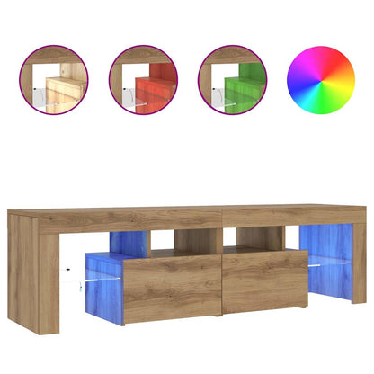 TV-Schrank mit LED Artisan-Eiche 140x36,5x40 cm Holzwerkstoff