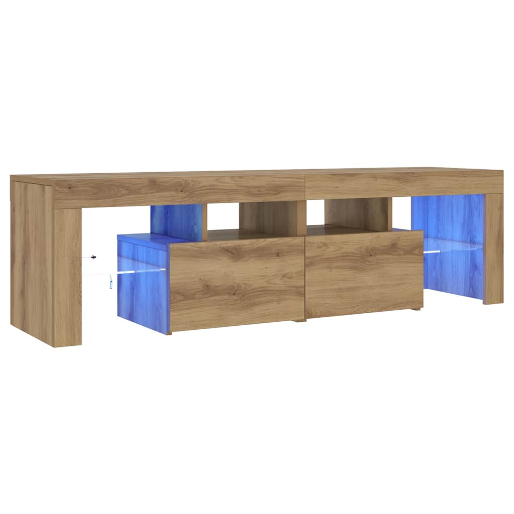 TV-Schrank mit LED Artisan-Eiche 140x36,5x40 cm Holzwerkstoff