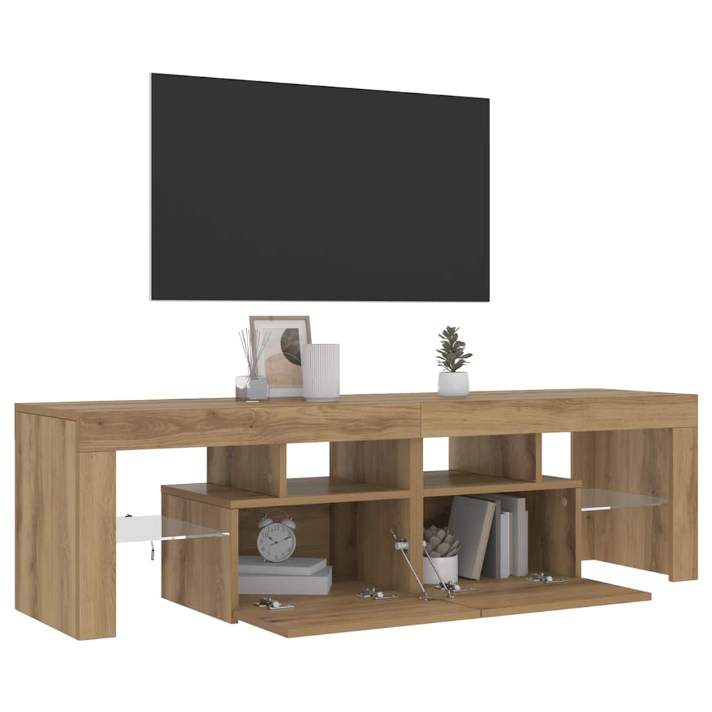 TV-Schrank mit LED Artisan-Eiche 140x36,5x40 cm Holzwerkstoff