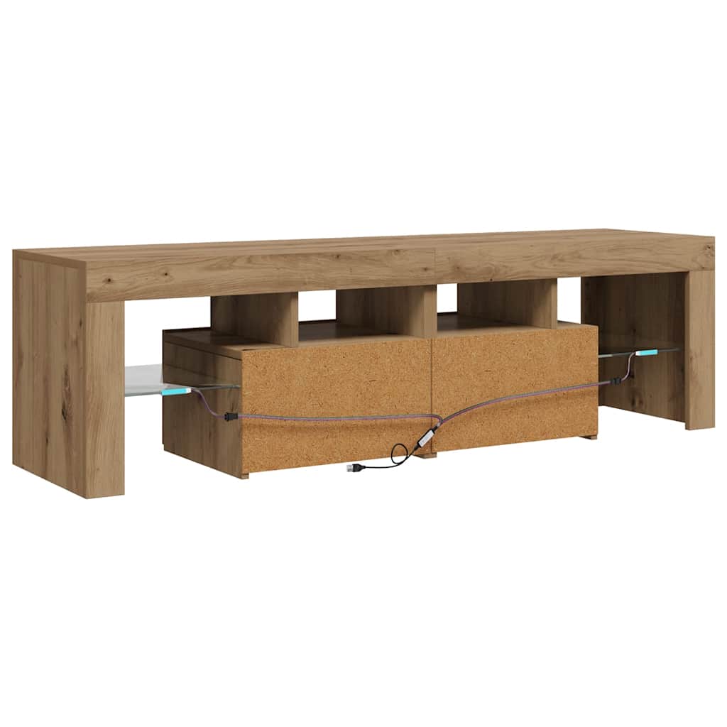 TV-Schrank mit LED Artisan-Eiche 140x36,5x40 cm Holzwerkstoff