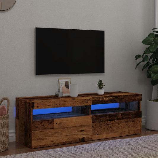 TV-Schrank mit LED Altholz-Optik 120x35x40 cm Holzwerkstoff