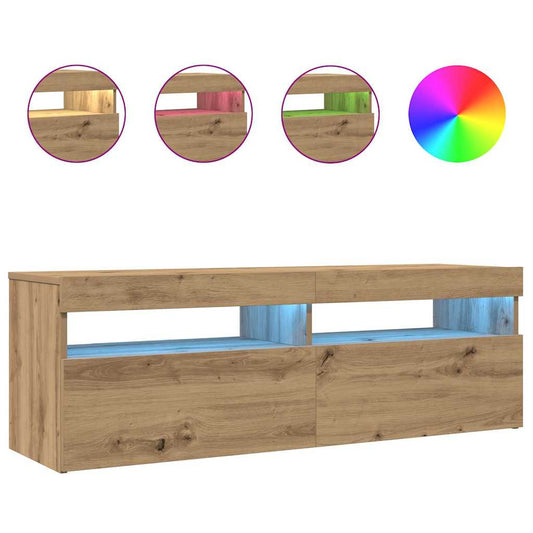 TV-Schrank mit LED Artisan-Eiche 120x35x40 cm Holzwerkstoff