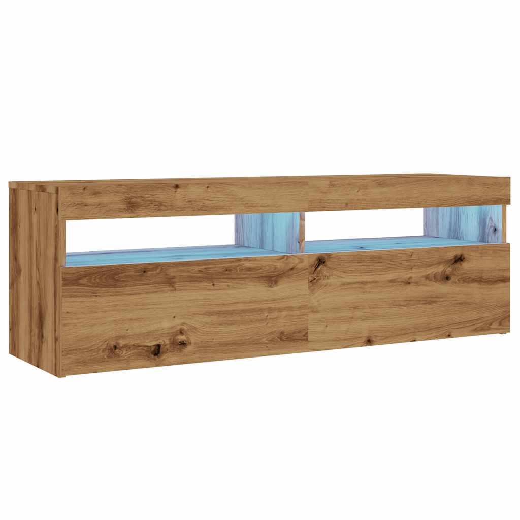 TV-Schrank mit LED Artisan-Eiche 120x35x40 cm Holzwerkstoff