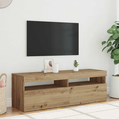 TV-Schrank mit LED Artisan-Eiche 120x35x40 cm Holzwerkstoff