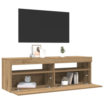 TV-Schrank mit LED Artisan-Eiche 120x35x40 cm Holzwerkstoff