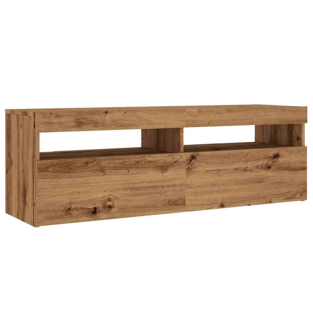 TV-Schrank mit LED Artisan-Eiche 120x35x40 cm Holzwerkstoff