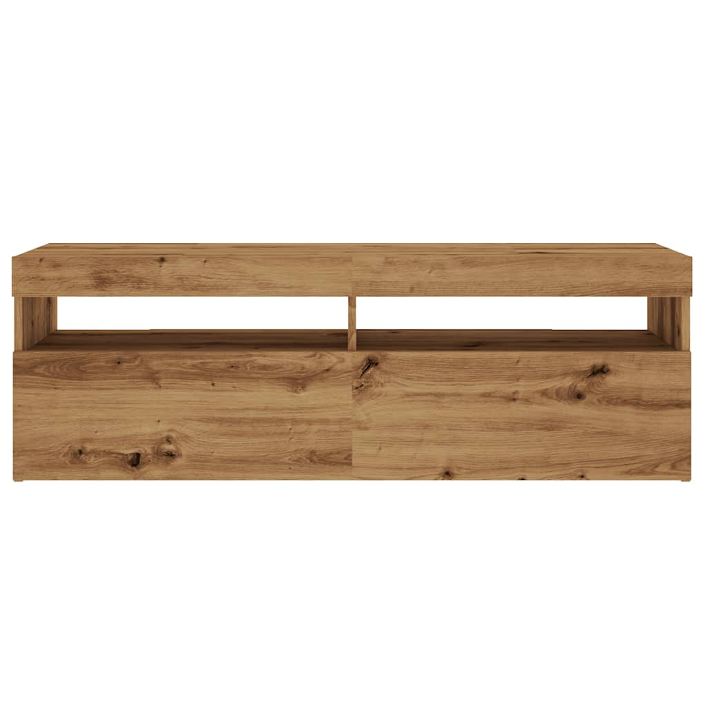 TV-Schrank mit LED Artisan-Eiche 120x35x40 cm Holzwerkstoff