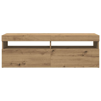 TV-Schrank mit LED Artisan-Eiche 120x35x40 cm Holzwerkstoff