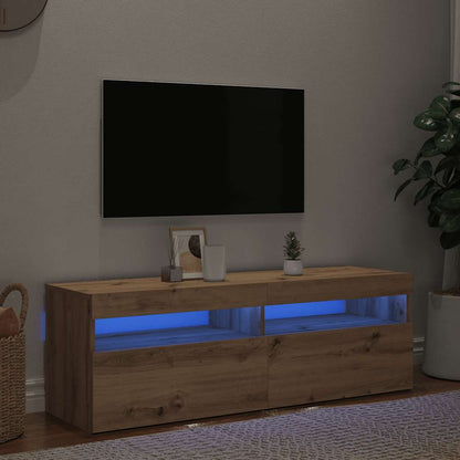TV-Schrank mit LED Artisan-Eiche 120x35x40 cm Holzwerkstoff