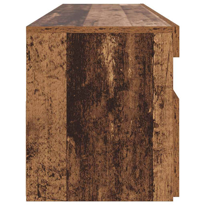 TV-Schrank mit LED-Leuchten Altholz-Optik 90x35x40 cm