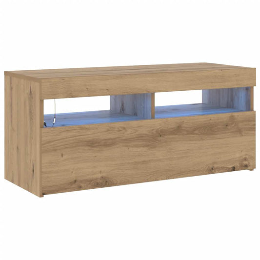 TV-Schrank mit LED-Leuchten Artisan-Eiche 90x35x40 cm