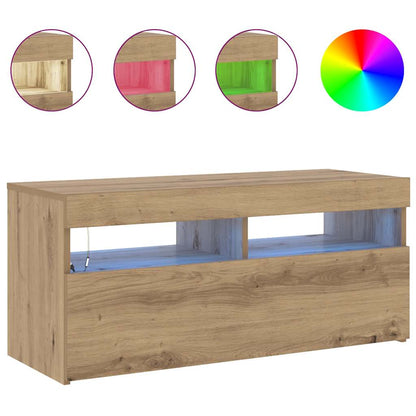 TV-Schrank mit LED-Leuchten Artisan-Eiche 90x35x40 cm