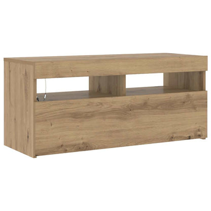 TV-Schrank mit LED-Leuchten Artisan-Eiche 90x35x40 cm