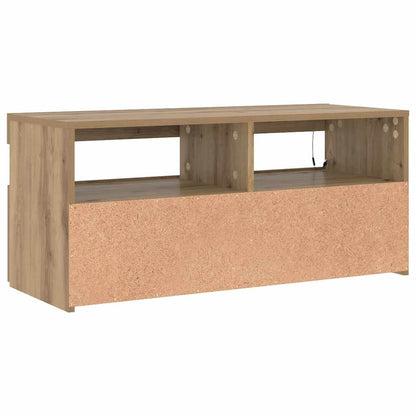 TV-Schrank mit LED-Leuchten Artisan-Eiche 90x35x40 cm