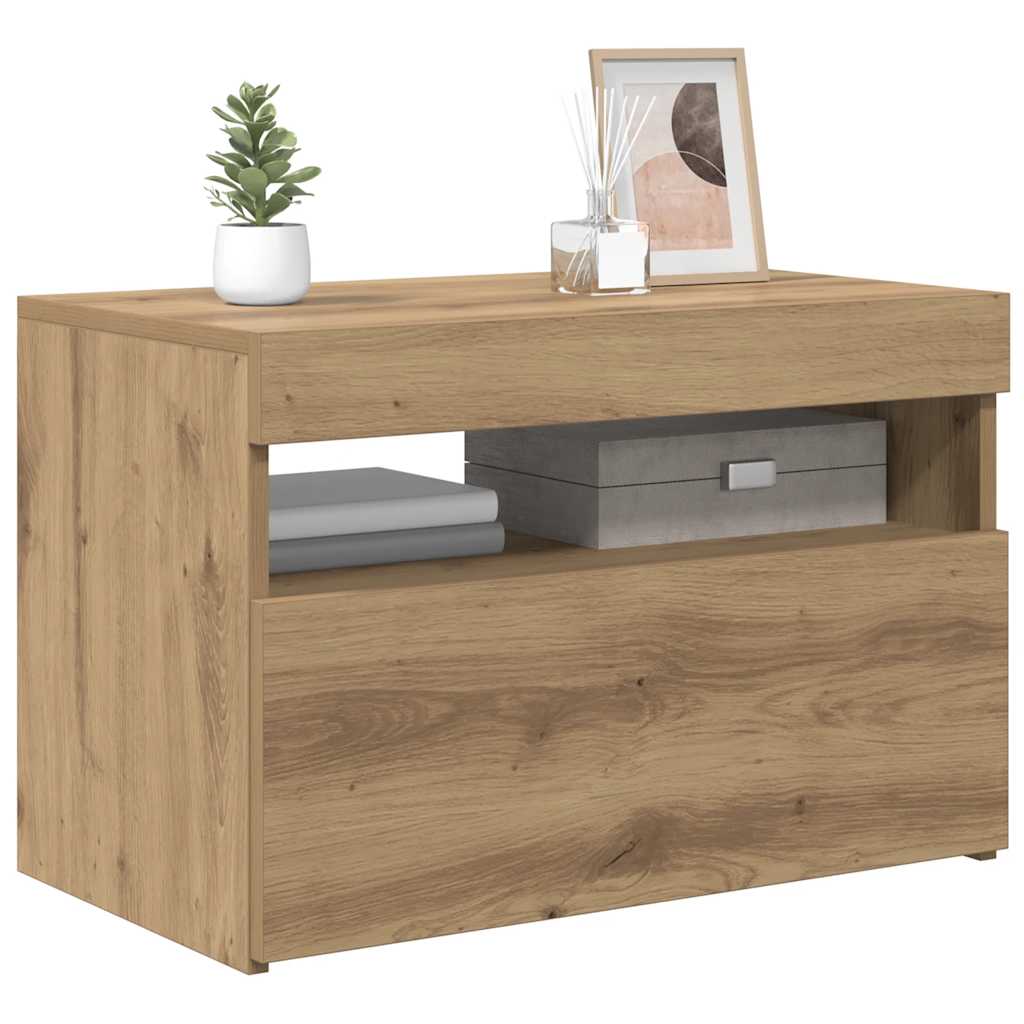 TV-Schrank mit LED-Leuchten Artisan-Eiche 60x35x40 cm