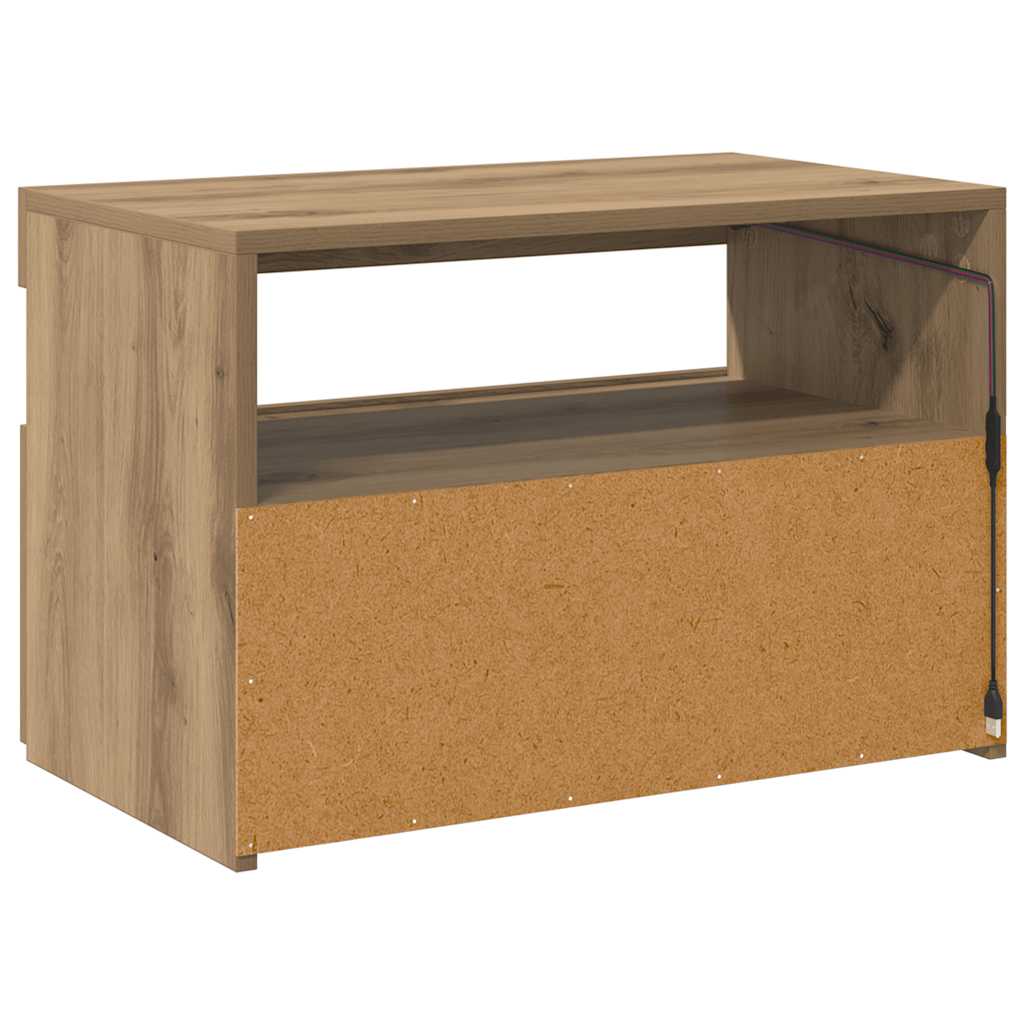 TV-Schrank mit LED-Leuchten Artisan-Eiche 60x35x40 cm