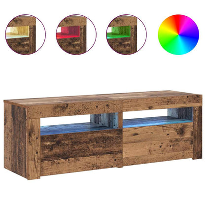 TV-Schrank mit LED Altholz-Optik 120x35x40 cm Holzwerkstoff